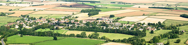 aerial view of village
